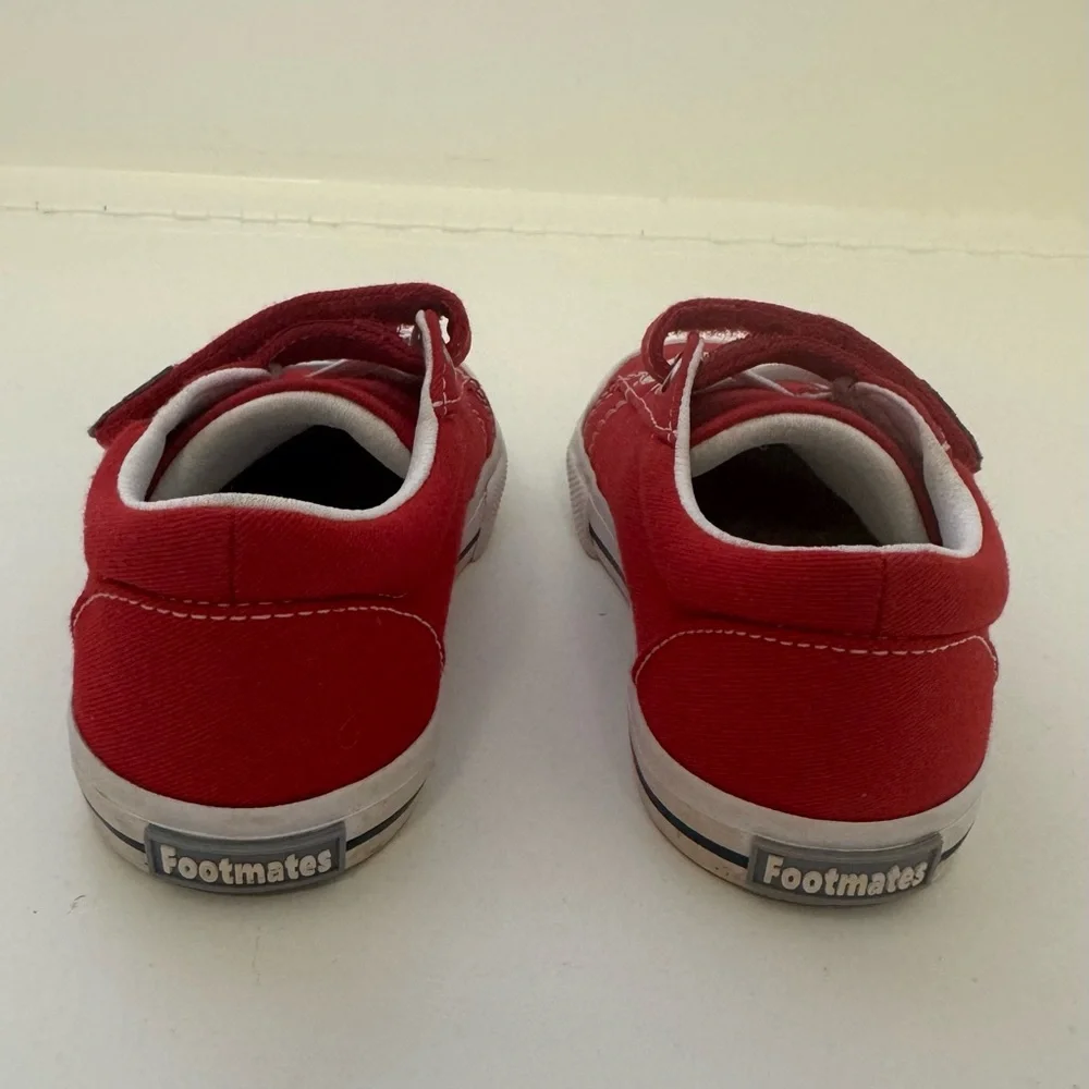 Footmates - Red Canvas Sneakers Velcro Strap - Toddler Size 8 - Picture 2 of 7
